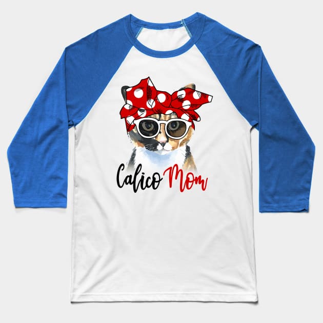 Calico Cat Shirt Calico Cat Mom Bandana Baseball T-Shirt by Nikkyta